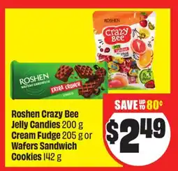 FreshCo Roshen Crazy Bee Jelly Candies 200 g Cream Fudge 205 g or Wafers Sandwich Cookies 142 g offer