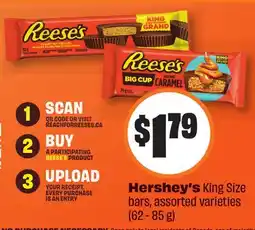 FreshCo Hershey's King Size bars, assorted varieties (62 - 85 g) offer