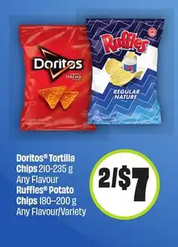 FreshCo Doritos Tortilla Chips 210-235 g Any Flavour Ruffles Potato Chips 180–200 g Any Flavour/Variety offer