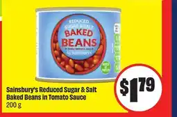 FreshCo Sainsbury's Reduced Sugar & Salt Baked Beans in Tomato Sauce 200 g offer
