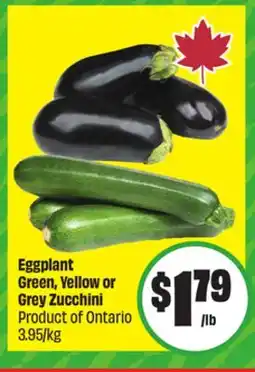 FreshCo Eggplant Green, Yellow or Grey Zucchini Product of Ontario 3.95/kg offer