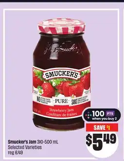 FreshCo Smucker's Jam 310-500 mL Selected Varieties offer