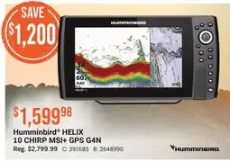 Cabela's Humminbird HELIX 10 CHIRP MSI + GPS G4N offer