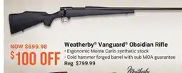 Cabela's Weatherby Vanguard Obsidian Rifle offer