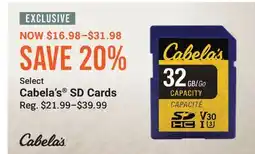 Cabela's Select Cabela's SD Cards offer