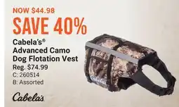 Cabela's Cabela's Advanced Camo Dog Flotation Vest offer