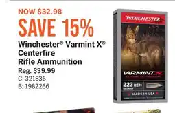 Cabela's Winchester Varmint X Centerfire Rifle Ammunition offer