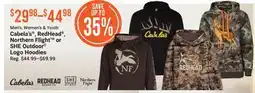 Cabela's Men's, Women's & Youth Cabela's , RedHead , Northern Flight or SHE Outdoor Logo Hoodies offer