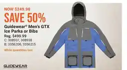 Cabela's Guidewear Men's GTX Ice Parka or Bibs offer