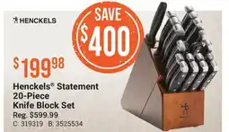 Cabela's Henckels Statement 20-Piece Knife Block Set offer