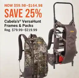 Cabela's Cabela's VersaHunt Frames & Packs offer