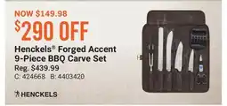 Cabela's Henckels Forged Accent 9-Piece BBQ Carve Set offer