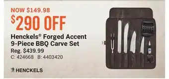 Cabela's Henckels Forged Accent 9-Piece BBQ Carve Set offer