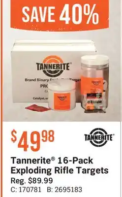 Cabela's Tannerite 16-Pack Exploding Rifle Targets offer