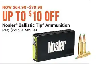 Cabela's Nosler Ballistic Tip Ammunition offer