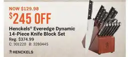 Cabela's Henckels Everedge Dynamic 14-Piece Knife Block Set offer
