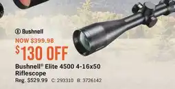 Cabela's Bushnell Elite 4500 4-16x50 Riflescope offer