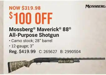 Cabela's Mossberg Maverick 88 All-Purpose Shotgun offer