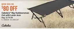 Cabela's Cabela's Big Outdoorsman Cot with Lever Arm offer
