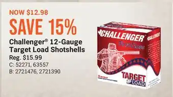Cabela's Challenger 12-Gauge Target Load Shotshells offer