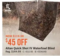 Cabela's Altan Quick Shot IV Waterfowl Blind offer