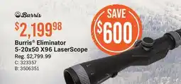 Cabela's Burris Eliminator 5-20x50 X96 LaserScope offer