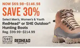 Cabela's RedHead or SHE Outdoor Hunting Boots offer