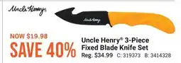 Cabela's Uncle Henry 3-Piece Fixed Blade Knife Set offer