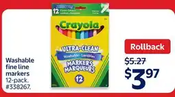 Walmart Washable fine line markers offer