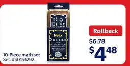 Walmart 10-Piece math set offer