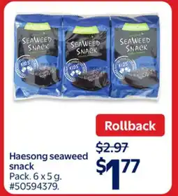 Walmart Haesong seaweed snack offer