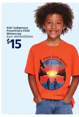 Walmart Kids' Indigenous Proud Every Child Matters tee offer