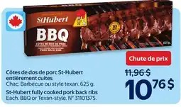 Walmart St-Hubert fully cooked pork back ribs offer
