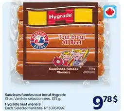 Walmart Hygrade beef wieners offer