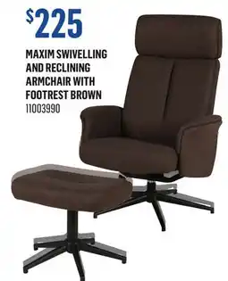 Canac Maxim Swivelling and reclining Armchair with Footrest Brown offer