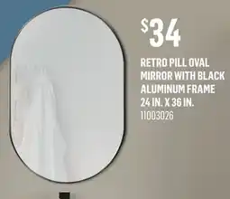 Canac Retro Pill Oval Mirror with Black Aluminum Frame 24 in. x 36 in offer