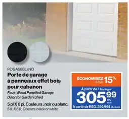 Patrick Morin Faux-Wood Panelled Garage Door for Garden Shed offer