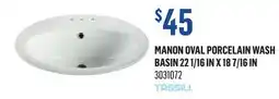 Canac Manon Oval Porcelain Wash Basin 22 1/16 in x 18 7/16 in offer