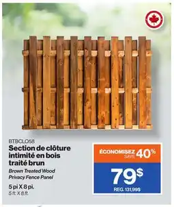 Patrick Morin Brown Treated Wood Privacy Fence Panel offer