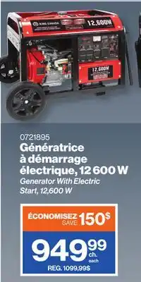 Patrick Morin Generator With Electric Start, 12,600 W offer