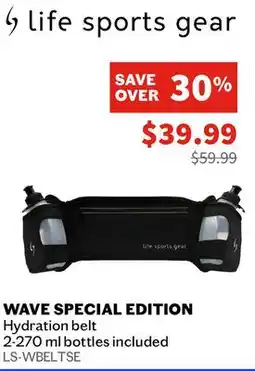 Sports Experts LIFE SPORTS - Wave Special Edition - Hydration belt, 2-270 ml bottles included offer