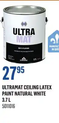 Canac UltraMat Ceiling Latex Paint Natural White 3.7 L offer