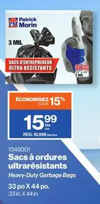 Patrick Morin Heavy-Duty Garbage Bags offer