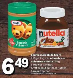 L'Intermarché BEURRE D'ARACHIDE, 750 G - 1 KG OU TARTINADE AUX NOISETTES, 725 G | PEANUT BUTTER OR HAZELNUT SPREAD offer