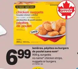 L'Intermarché LANIÈRES, PÉPITES OU BURGERS DE POULET SURGELÉS | CHICKEN STRIPS, NUGGETS OR BURGERS, 908 G offer