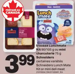 L'Intermarché TROUSSE LUNCHMATE KIT 90/105 G OU MINI CHARCUTERIE 75 G | LUNCH MATE KIT OR MINI DELI MEAT offer