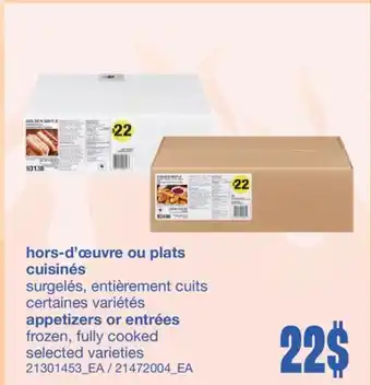 Wholesale Club HORS-D'ŒUVRE OU PLATS CUISINÉS offer