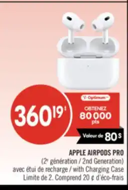 Pharmaprix APPLE AIRPODS PRO (2nd Generation) with Charging Case offer