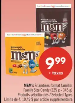 Pharmaprix M&M's Family Size Candy offer