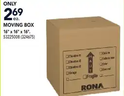 RONA 16 x 16 x 16. MOVING BOX offer